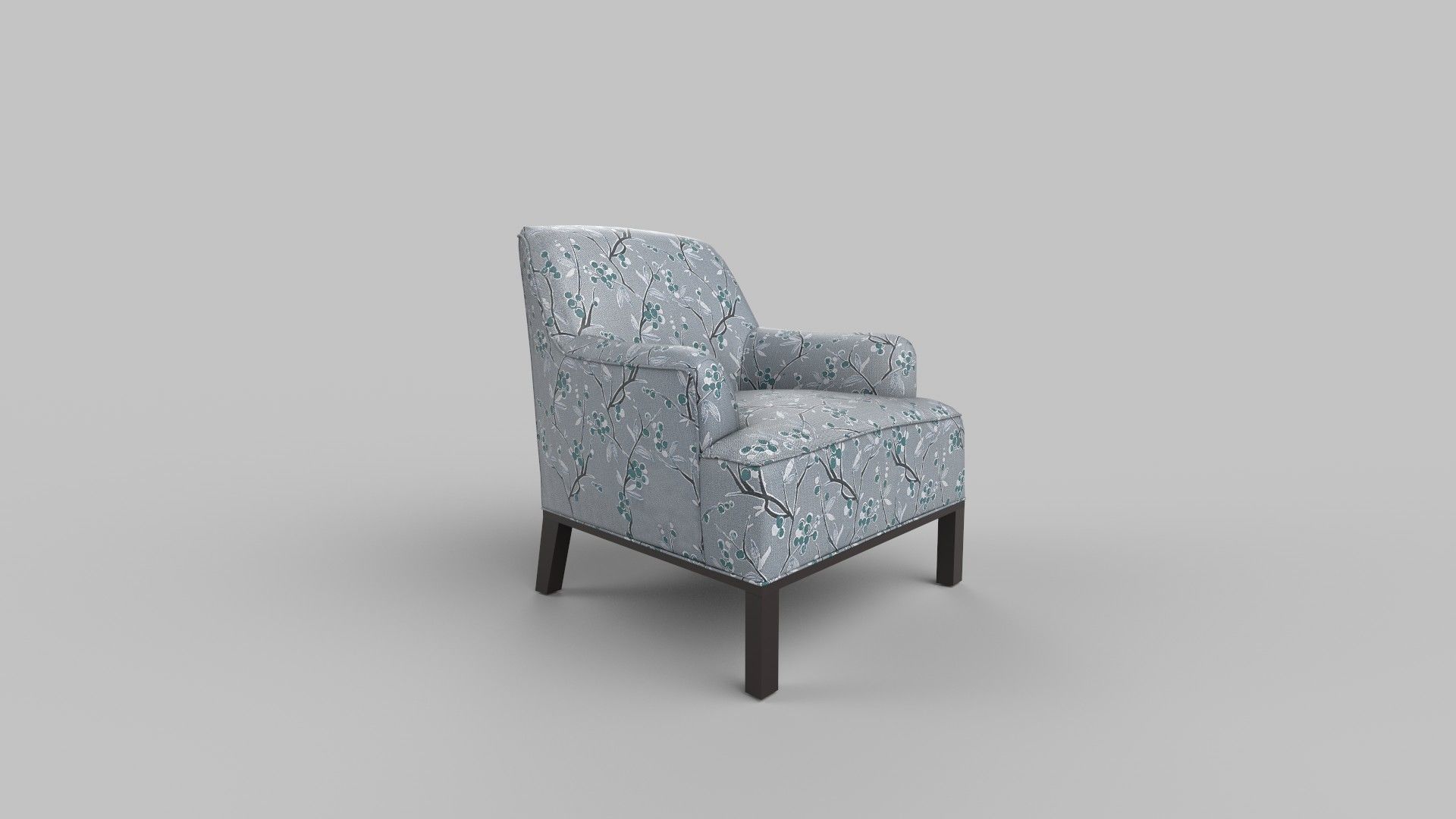 chair with floral pattern 3D model_2
