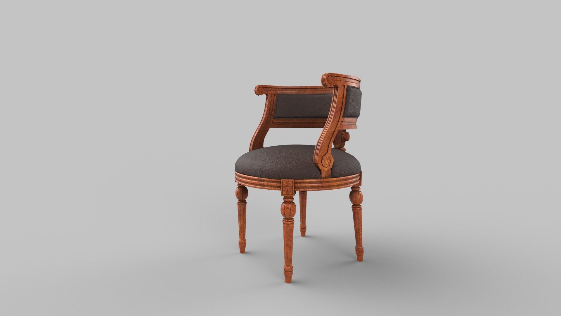 chair wooden 3D model_1