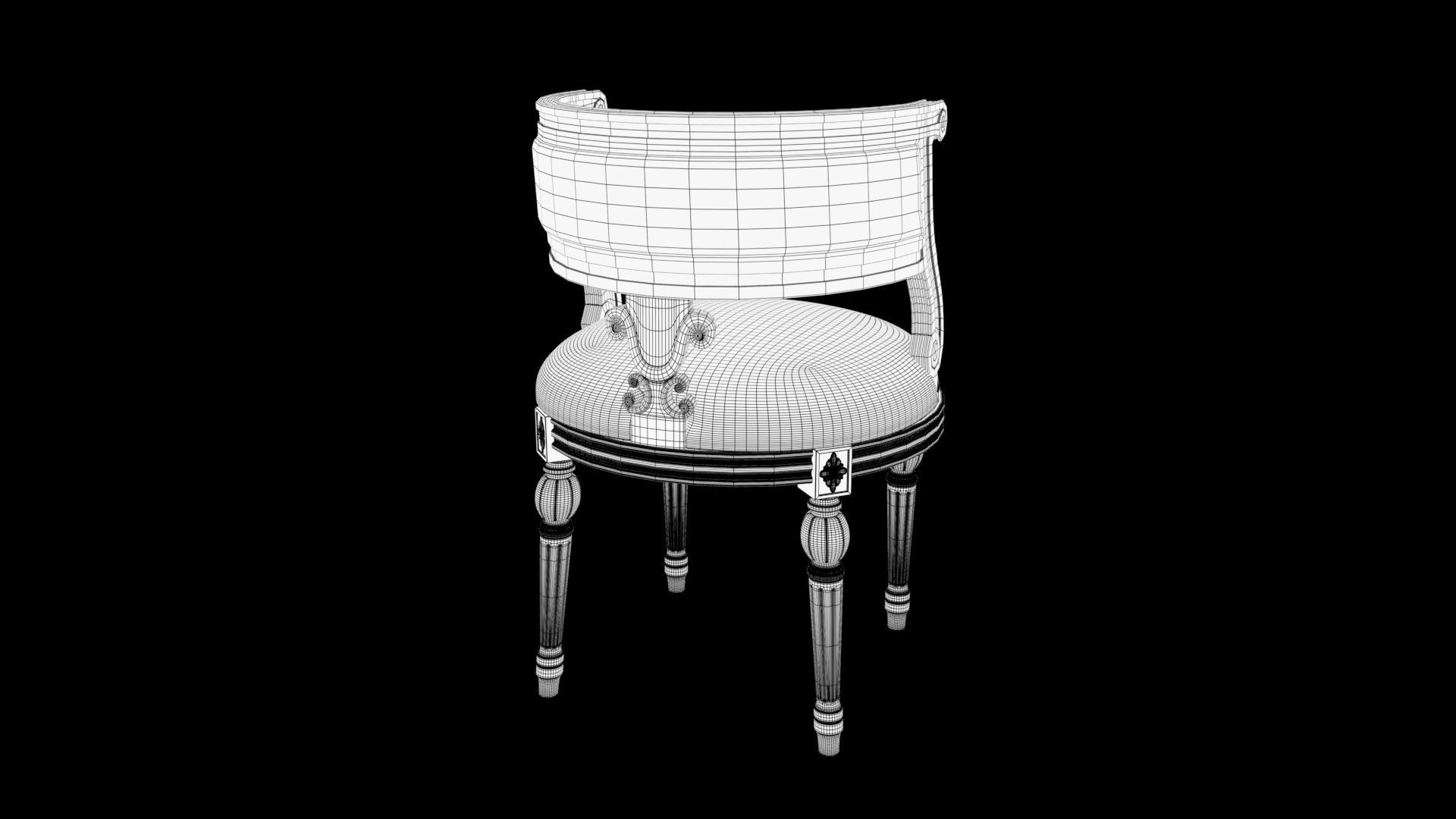 chair wooden 3D model_8