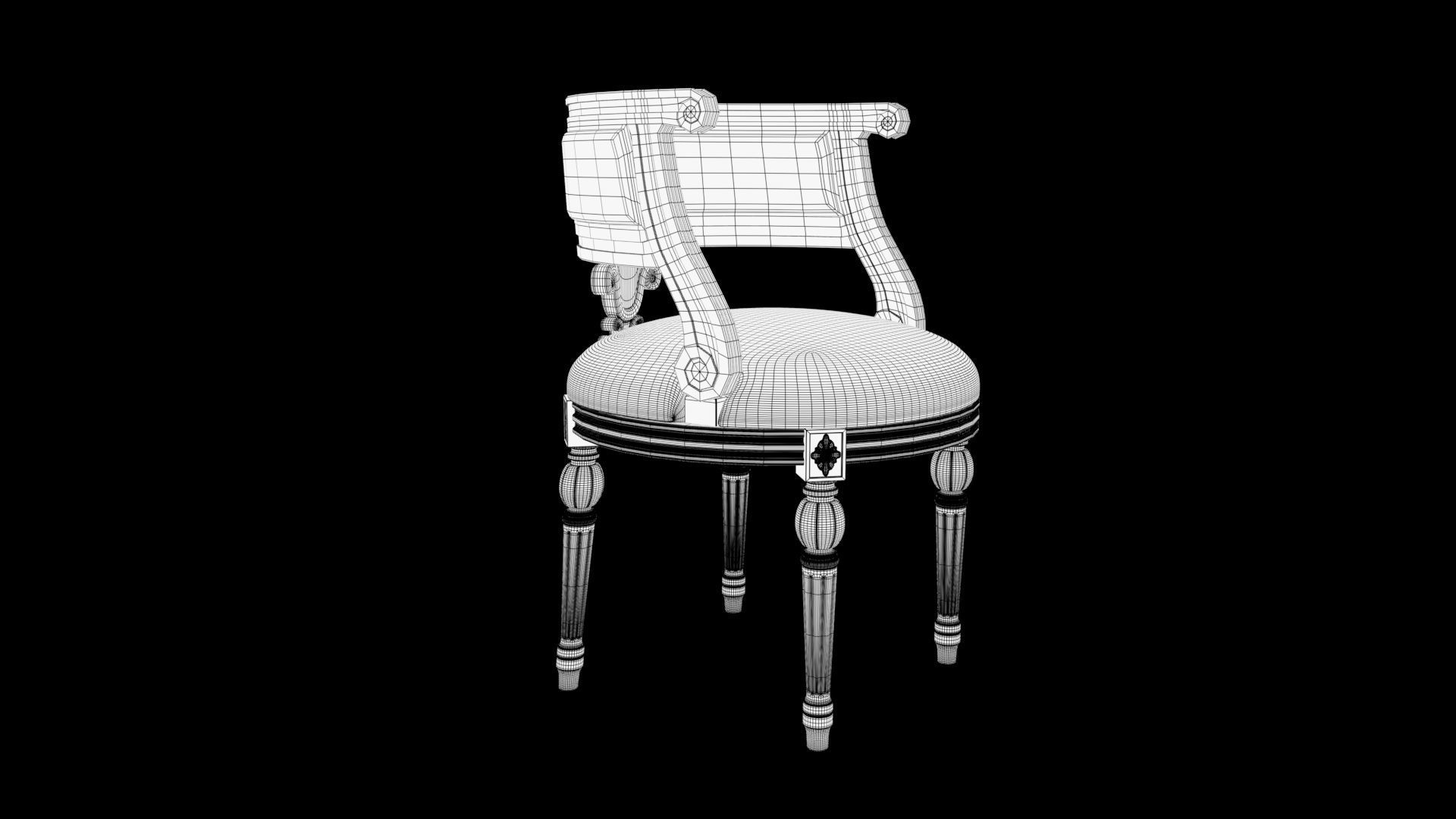 chair wooden 3D model_7