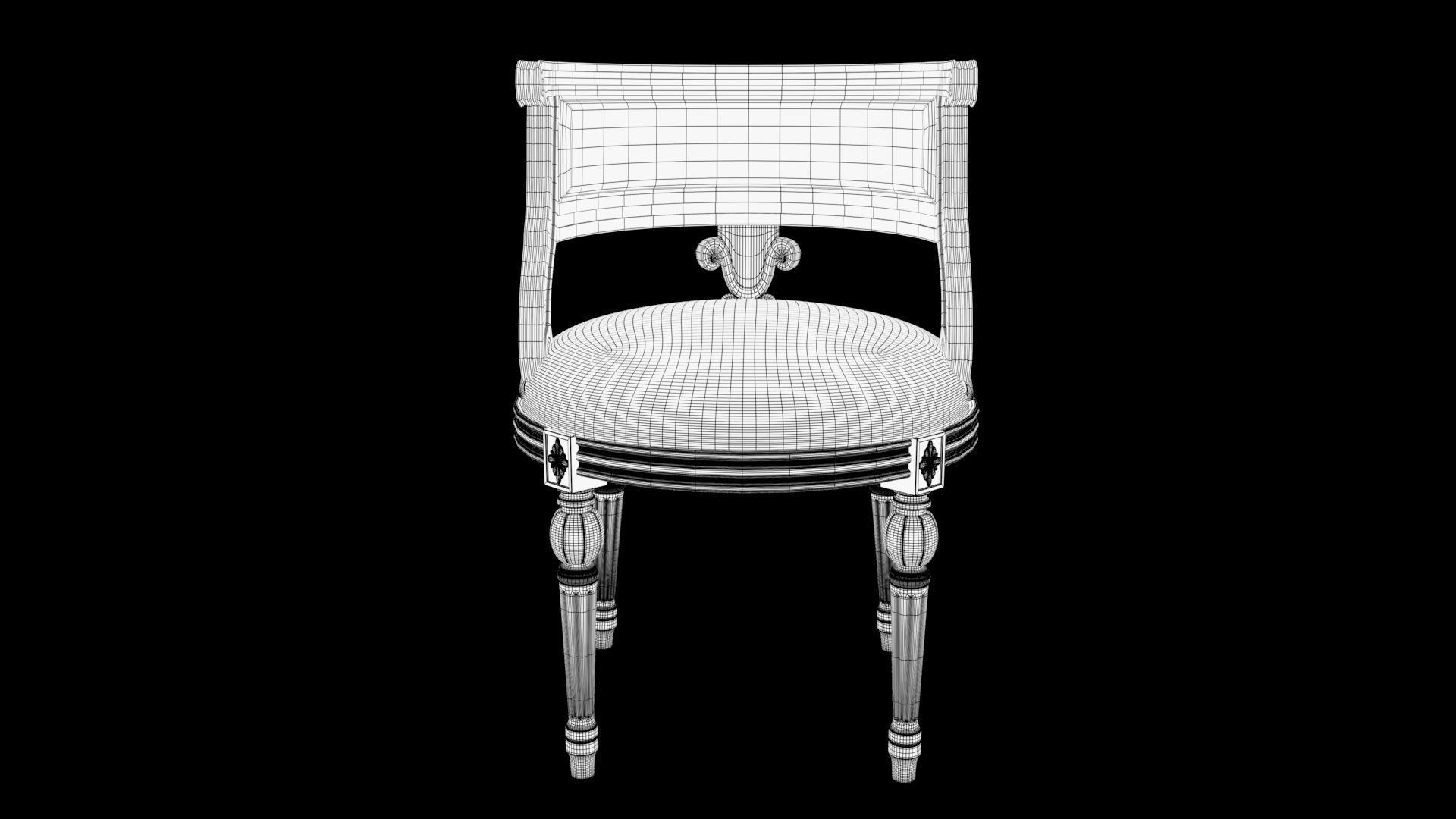 chair wooden 3D model_5
