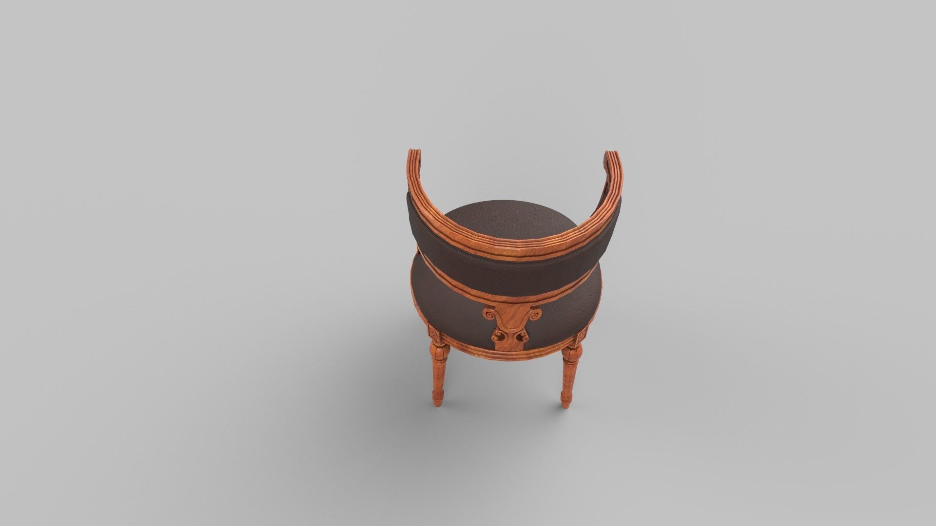 chair wooden 3D model_4