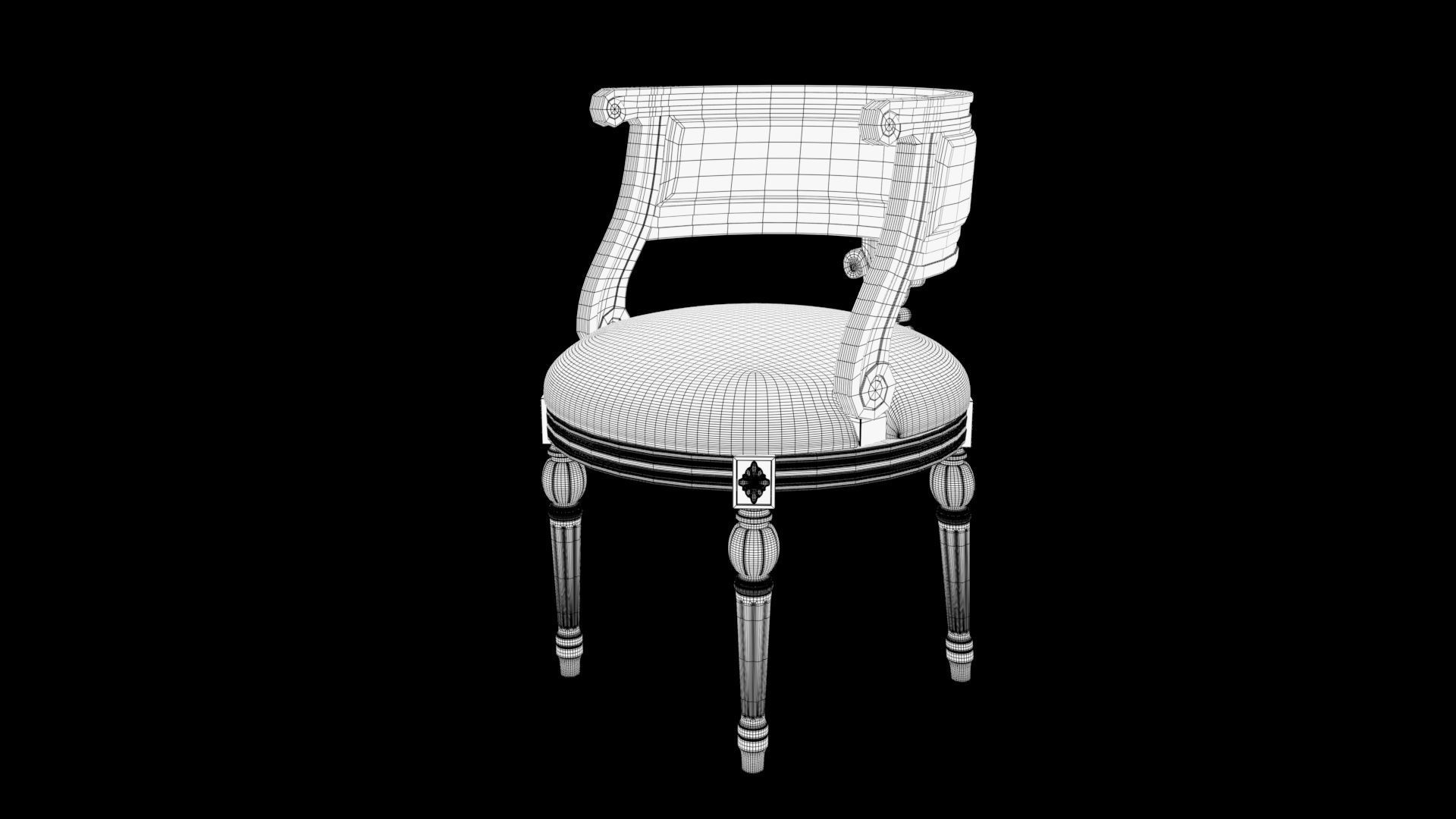 chair wooden 3D model_6