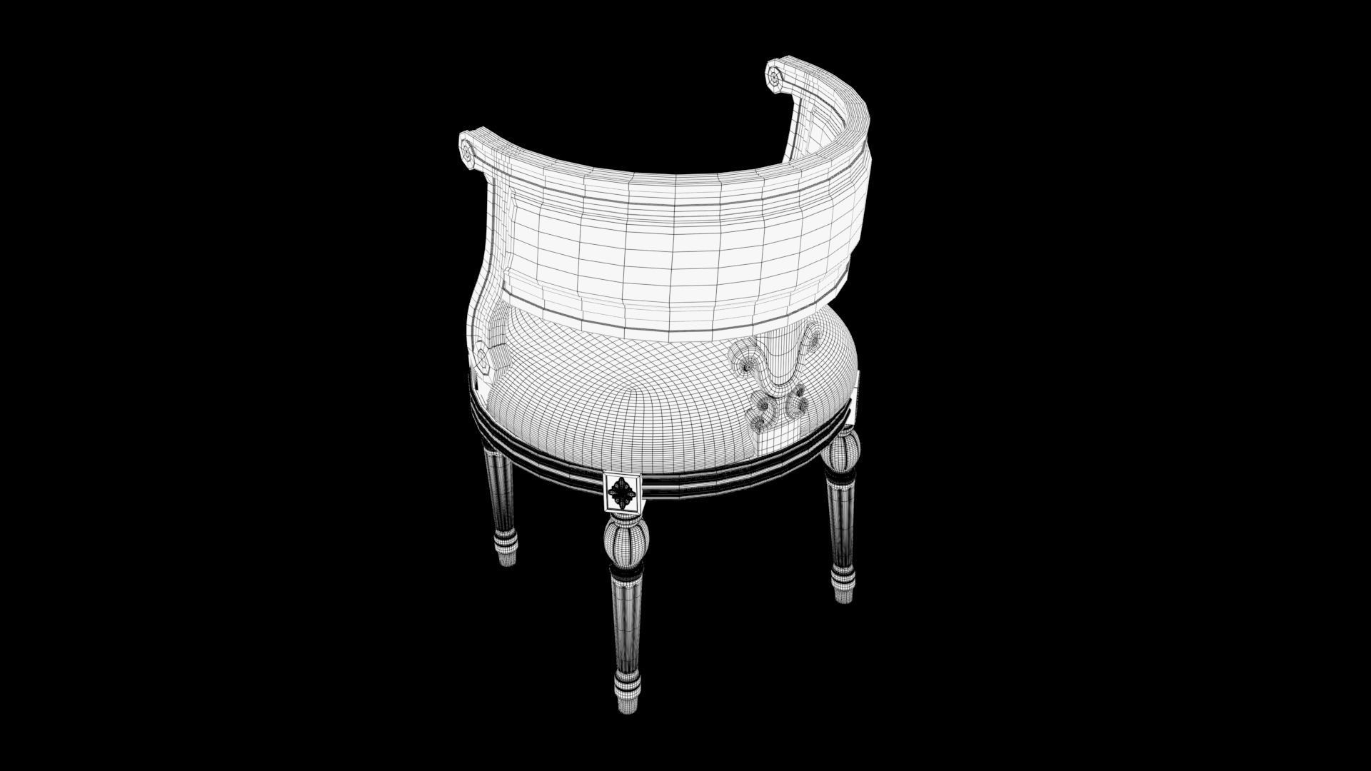 chair wooden 3D model_9