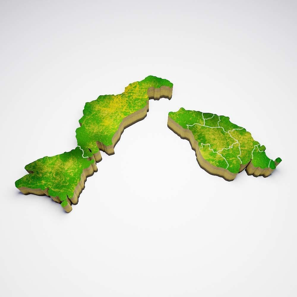 Malaysia country map 3d model 3D model_3