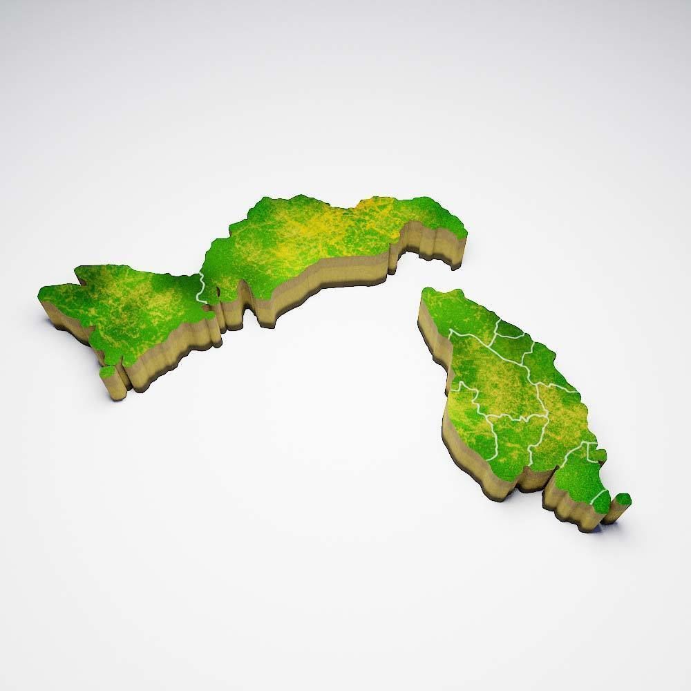 Malaysia country map 3d model 3D model_2