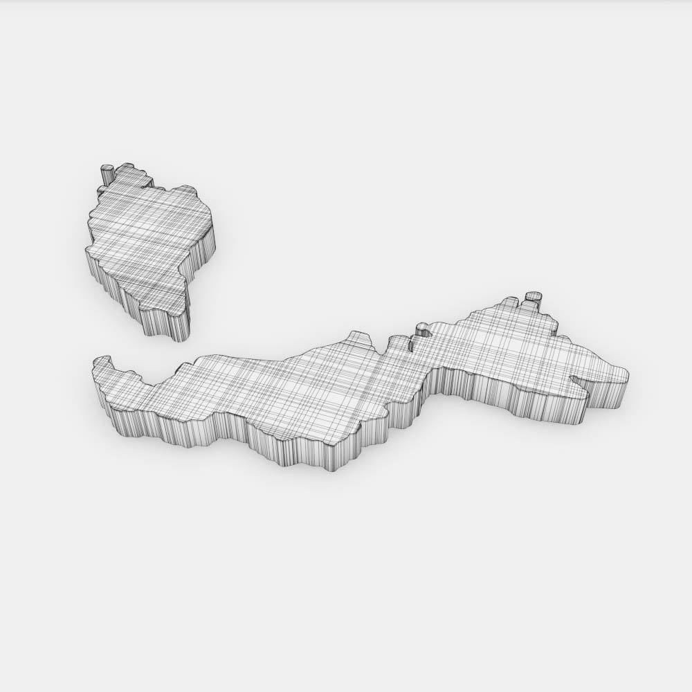 Malaysia country map 3d model 3D model_4