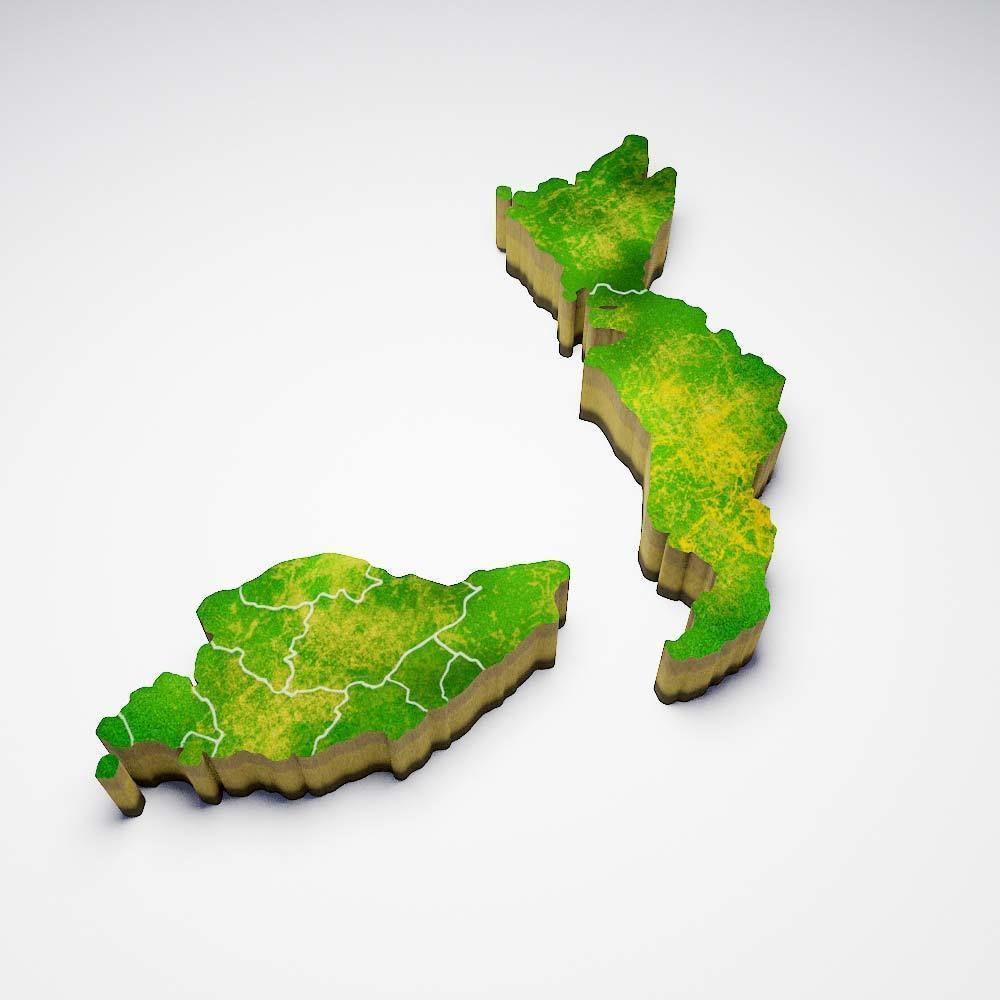 Malaysia country map 3d model 3D model_1
