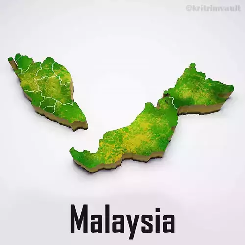 Malaysia country map 3d model 3D model