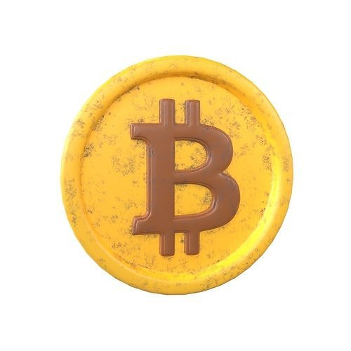 Cartoon Bitcoin v1 008 Low-poly 3D model