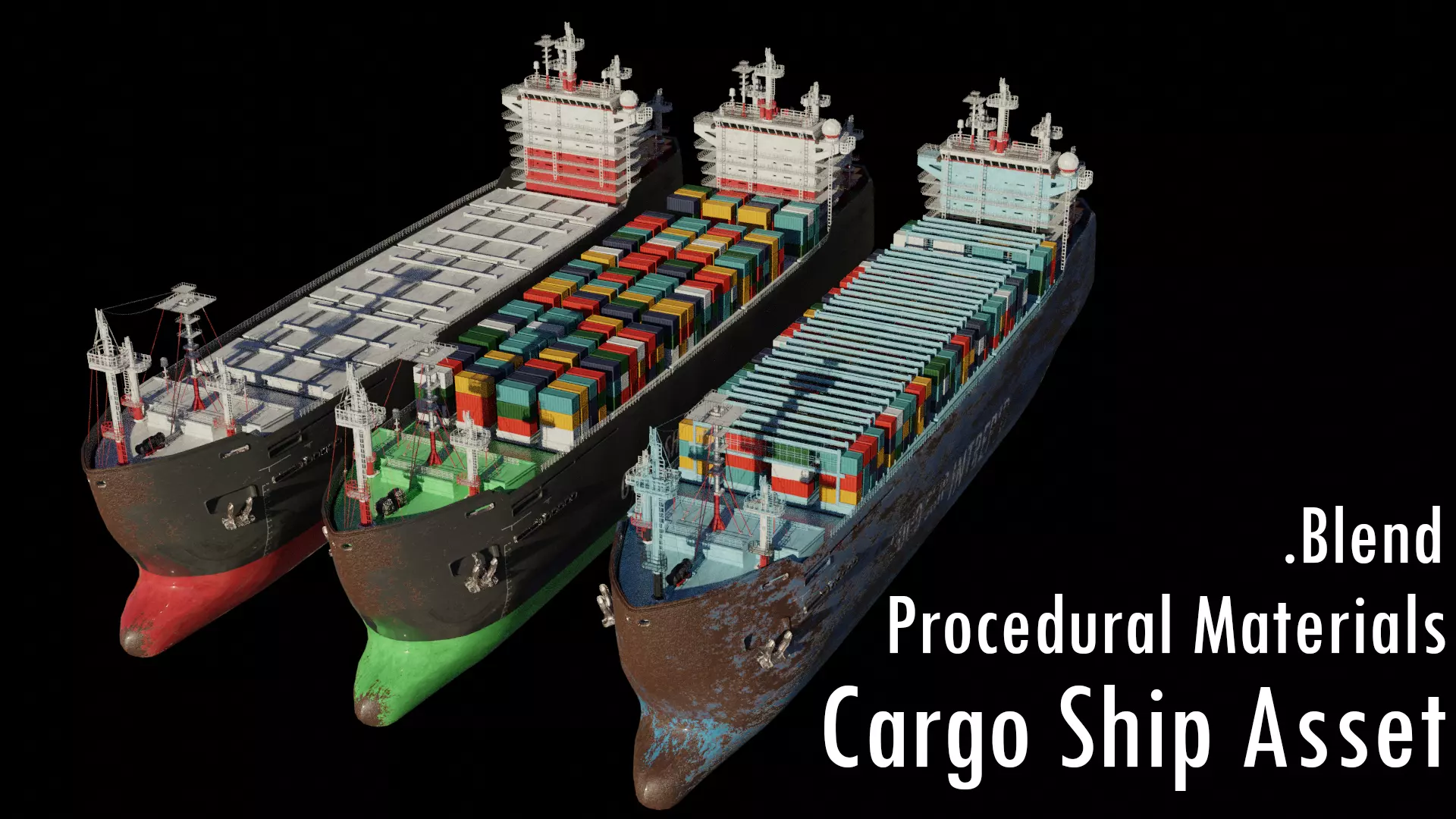 Cargo Ship Asset - Blender 3D model