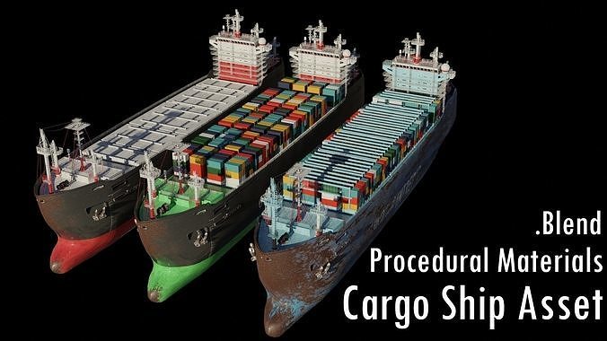 Cargo Ship Asset  -  Blender 3D model