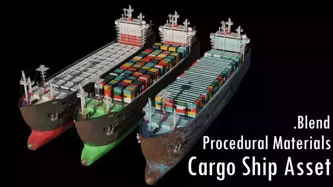 Cargo Ship Asset  -  Blender 3D model