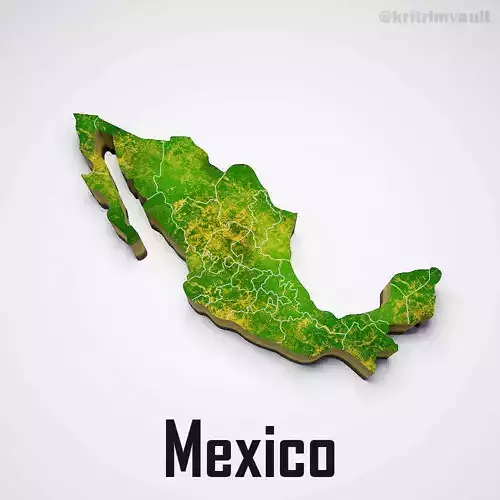 Mexico country map 3d model