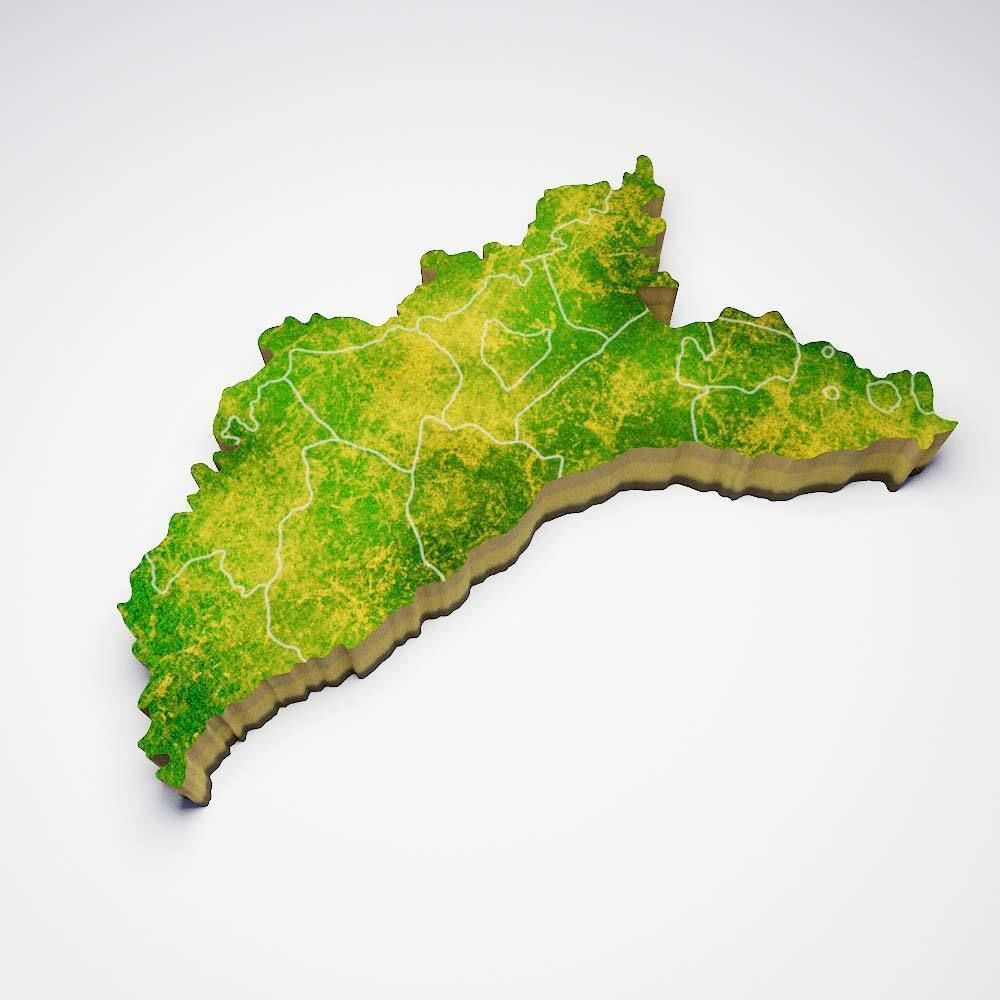 Moldova country map 3d model 3D model_3