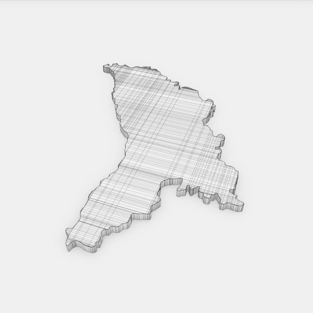 Moldova country map 3d model 3D model_4