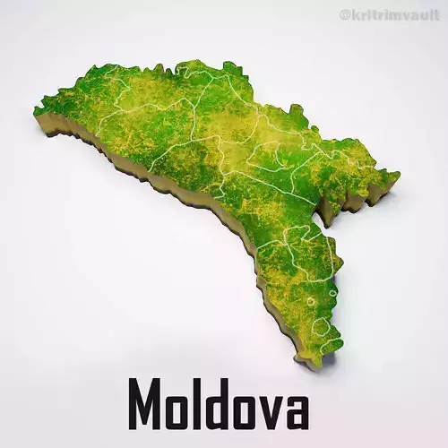 Moldova country map 3d model