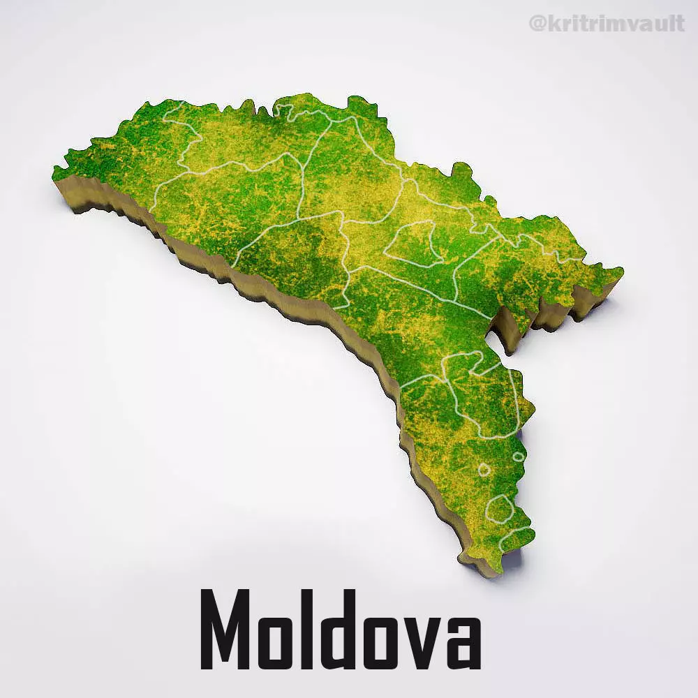 Moldova country map 3d model 3D model_0