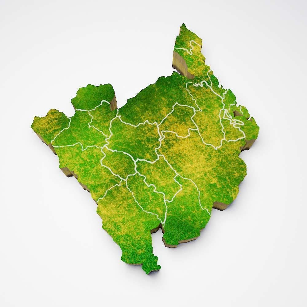 Montenegro country map 3d model 3D model_2