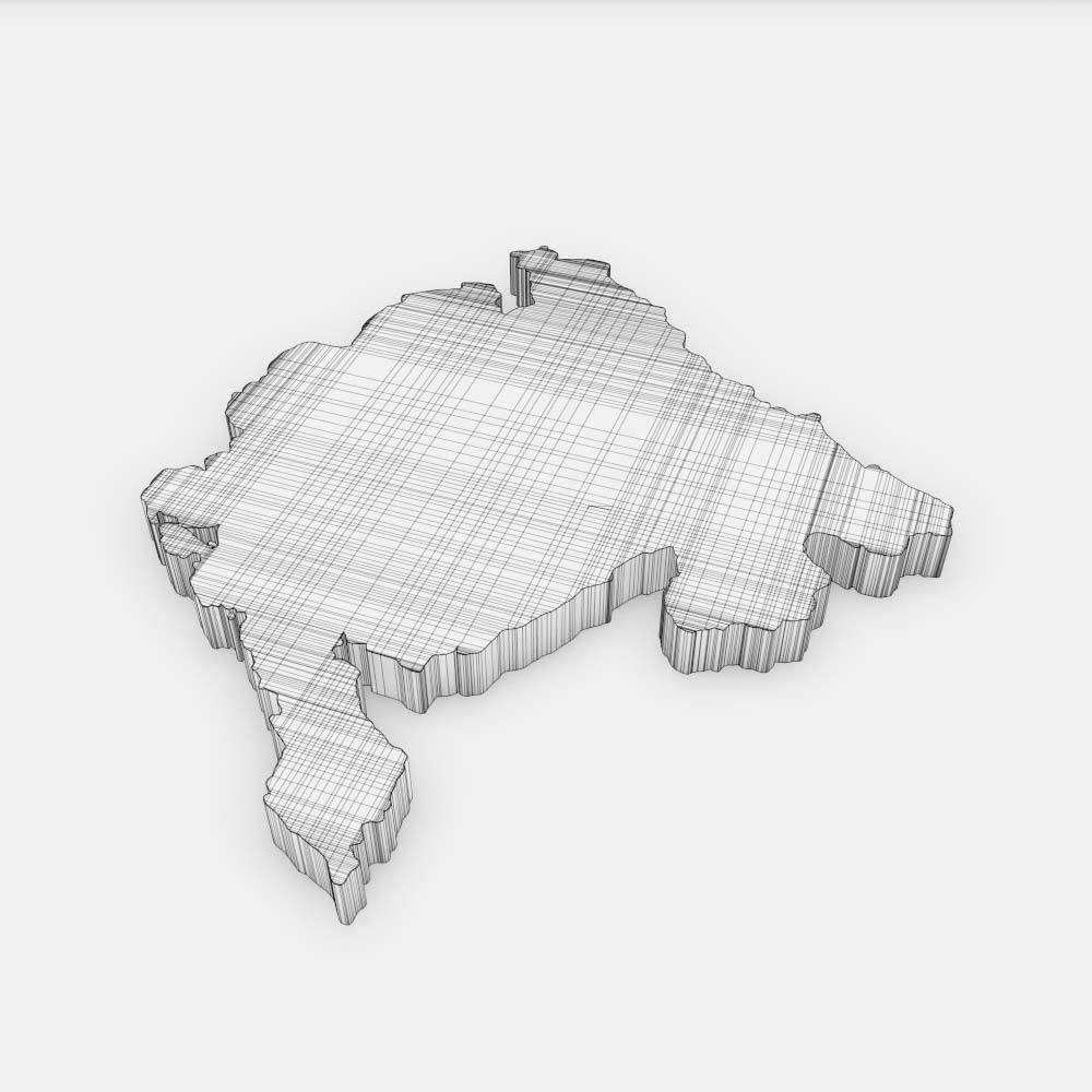 Montenegro country map 3d model 3D model_4