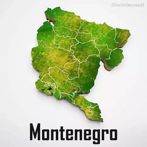 Montenegro country map 3d model 3D model