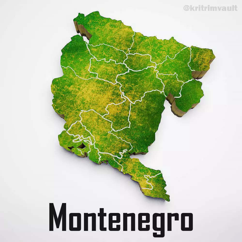Montenegro country map 3d model 3D model_0