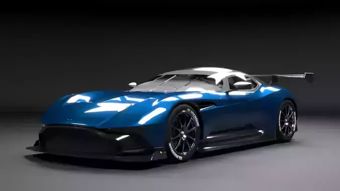 Aston Martin Vulcan 3D Model with Interior Low-poly 3D model