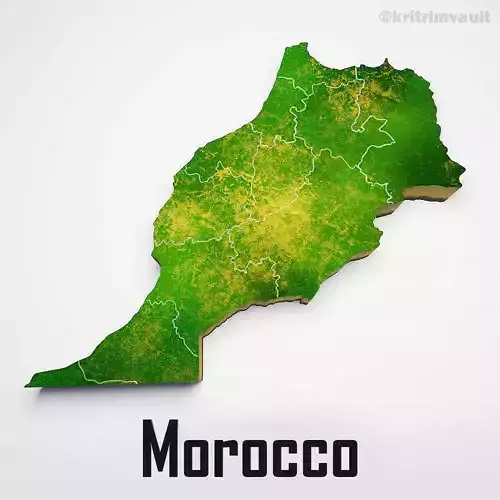 Morocco country map 3d model
