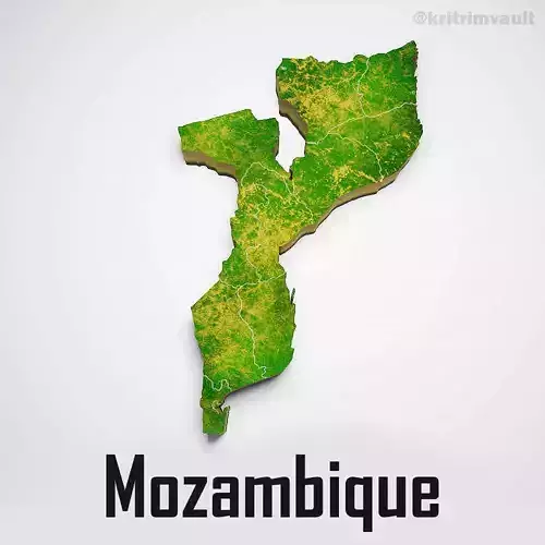 Mozambique country map 3d model 3D model