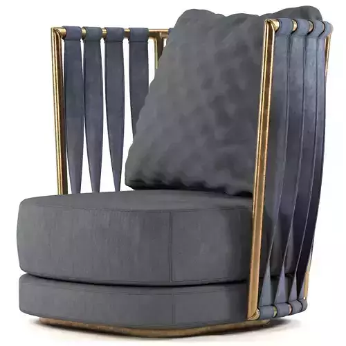 Armchair swivel chair velvet and gold metal frame
