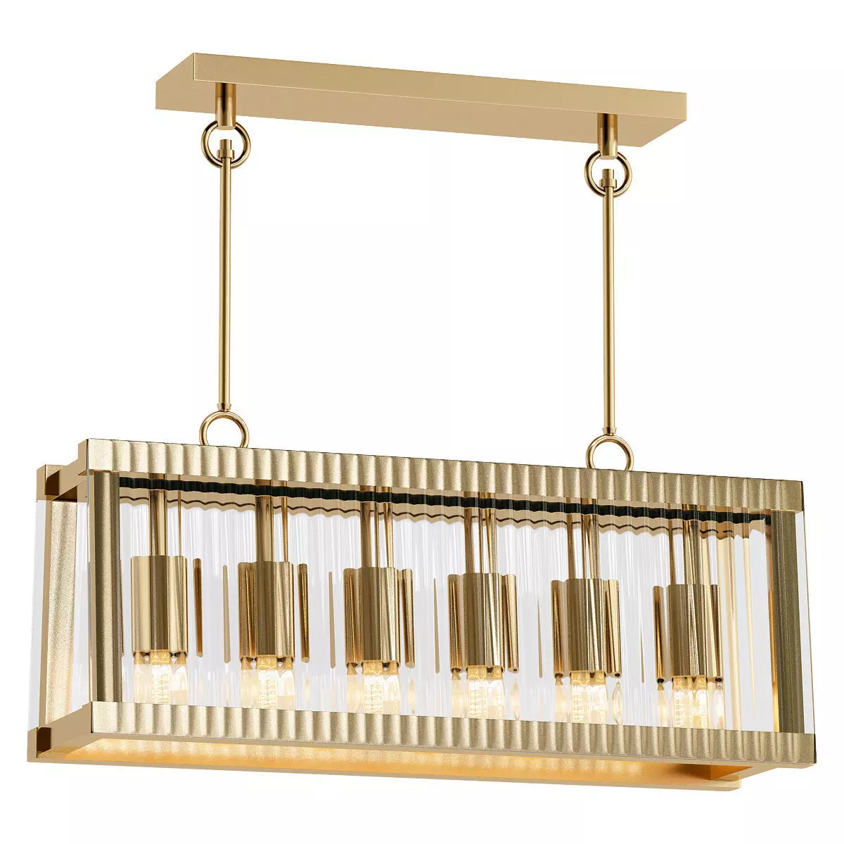 hagar gold pendant light with clear glass shades 3D model