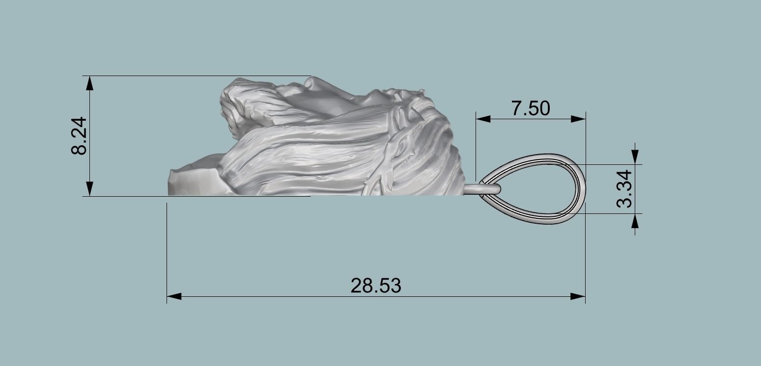 Jesus pendant 3D print model_12