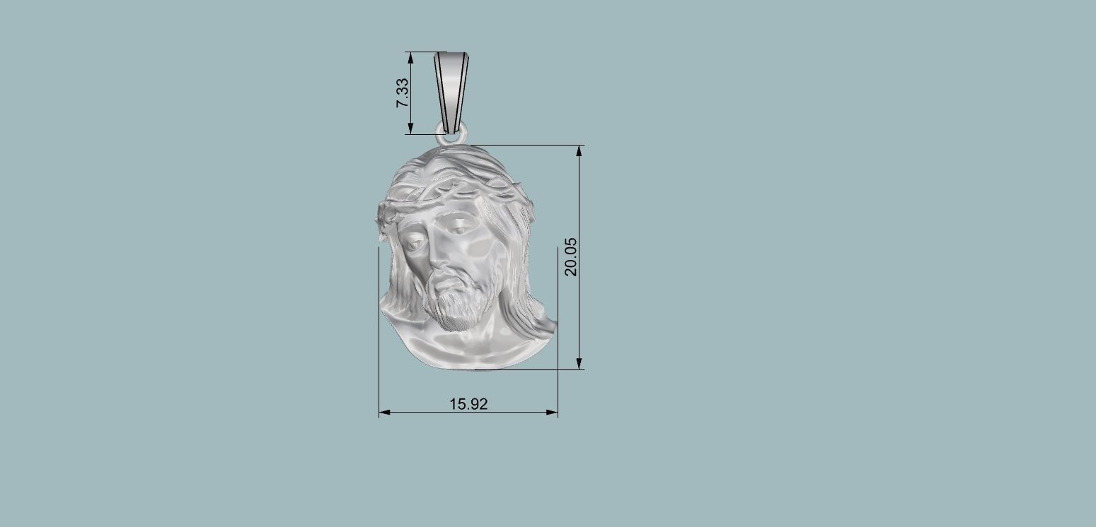 Jesus pendant 3D print model_11