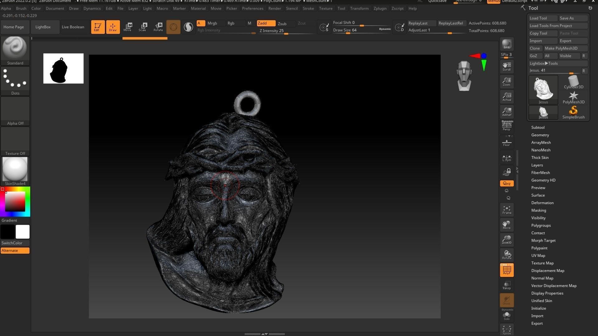 Jesus pendant 3D print model_4