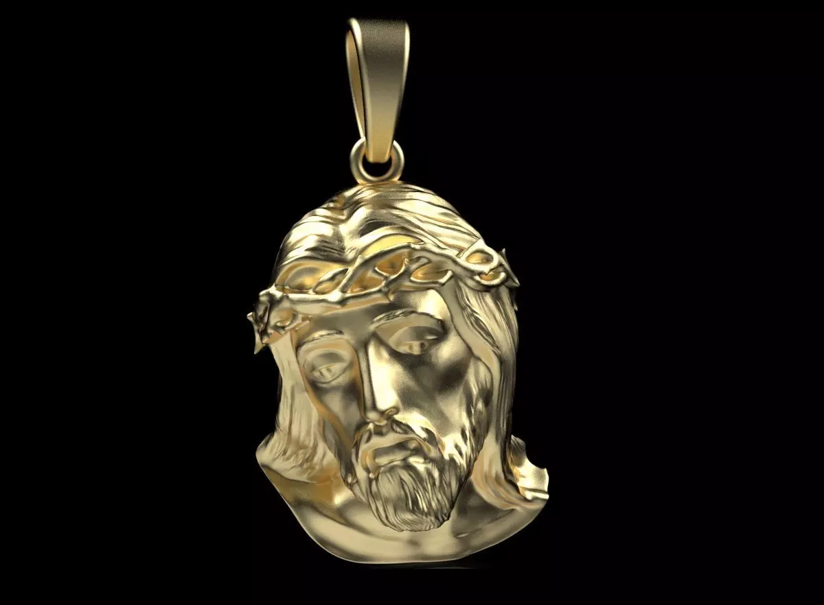 Jesus pendant 3D print model_0