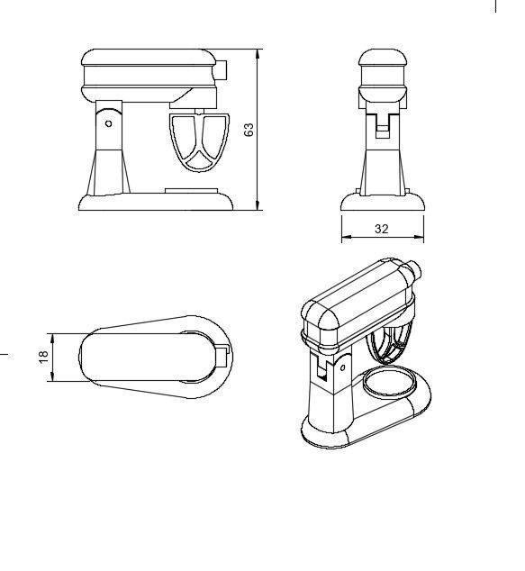 Food Mixer - Articulated 3D print model_5