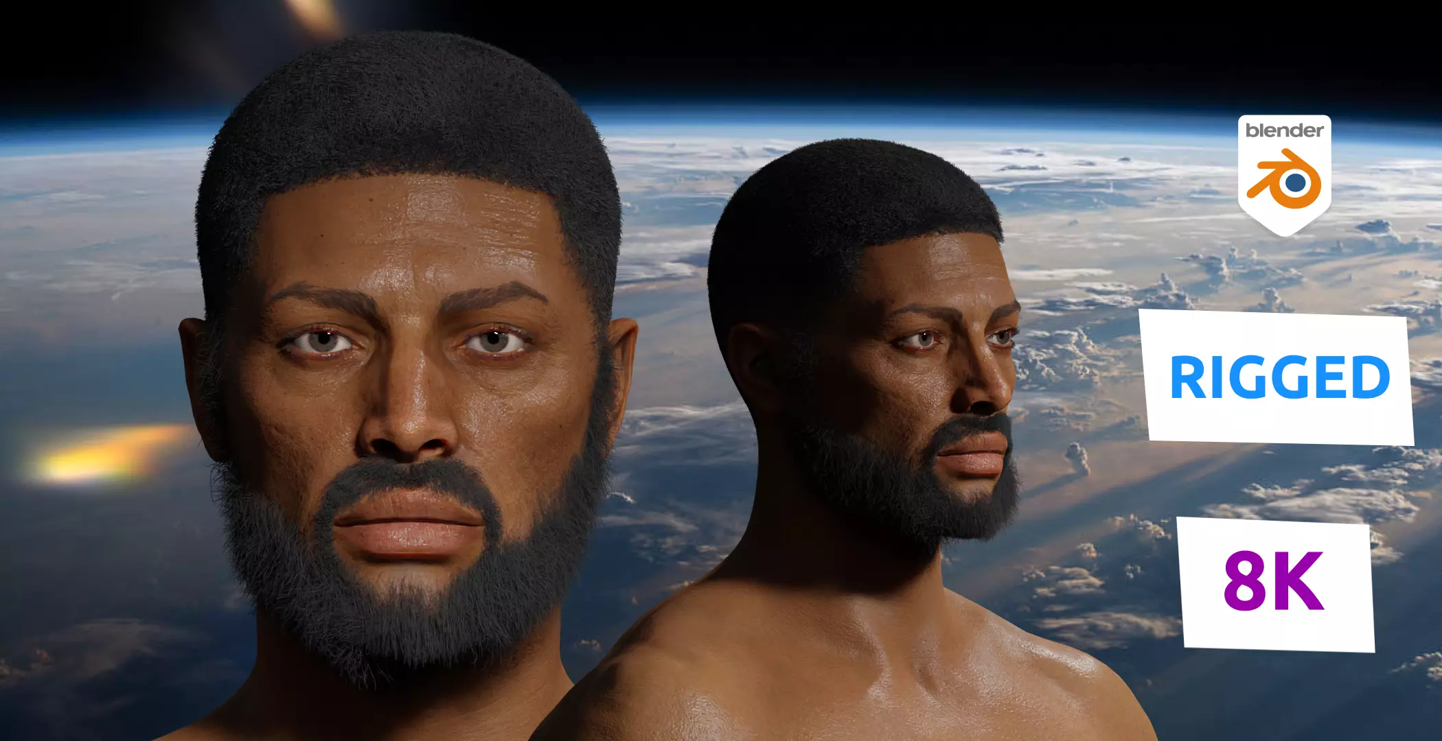 Abram Realistic Rigged Man Blender Character model 3D model 3D model_0