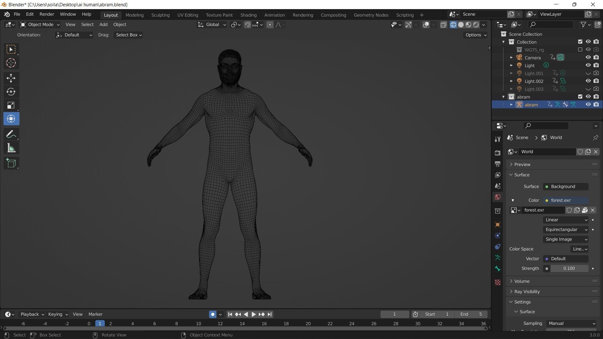 Abram Realistic Rigged Man Blender Character model 3D model 3D model_6