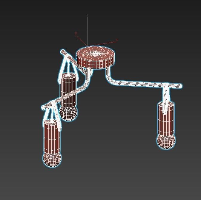 apricale-98281 three light ceiling fixture 3D model_2