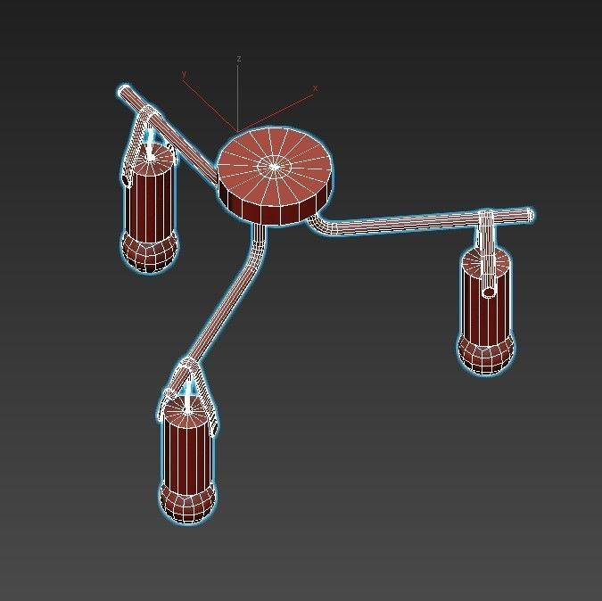 apricale-98281 three light ceiling fixture 3D model_5