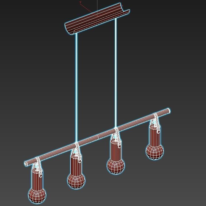 apricale-98282 pendant light with four lights hanging from it 3D model_6