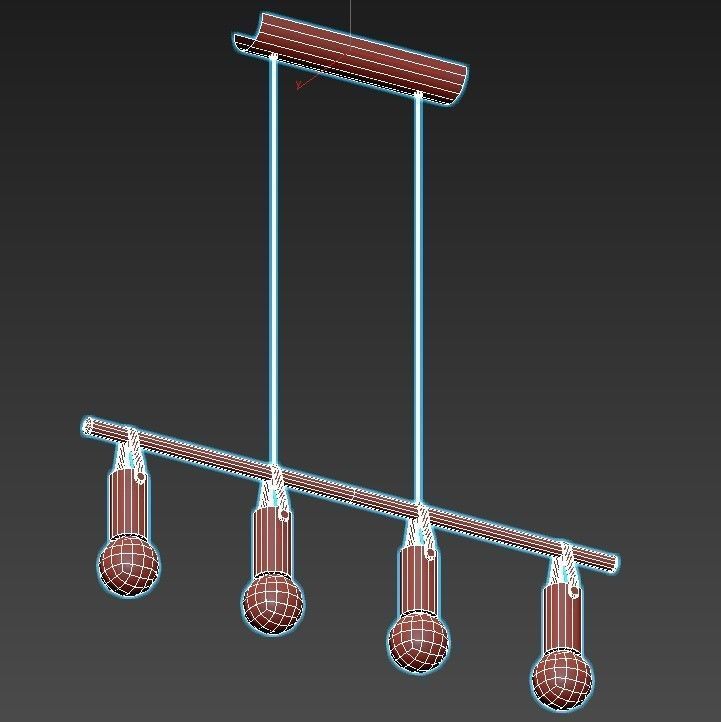 apricale-98282 pendant light with four lights hanging from it 3D model_5