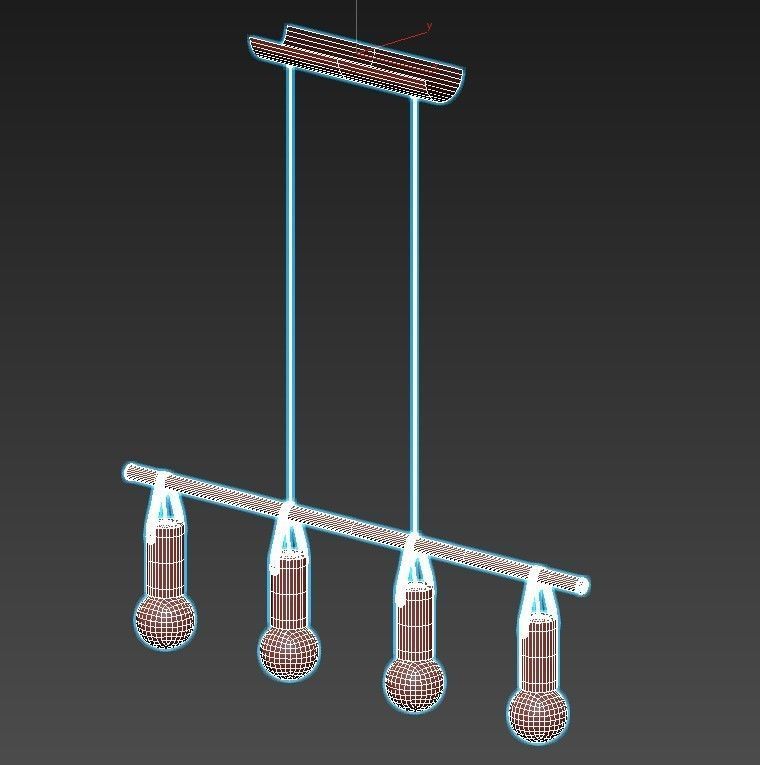 apricale-98282 pendant light with four lights hanging from it 3D model_3