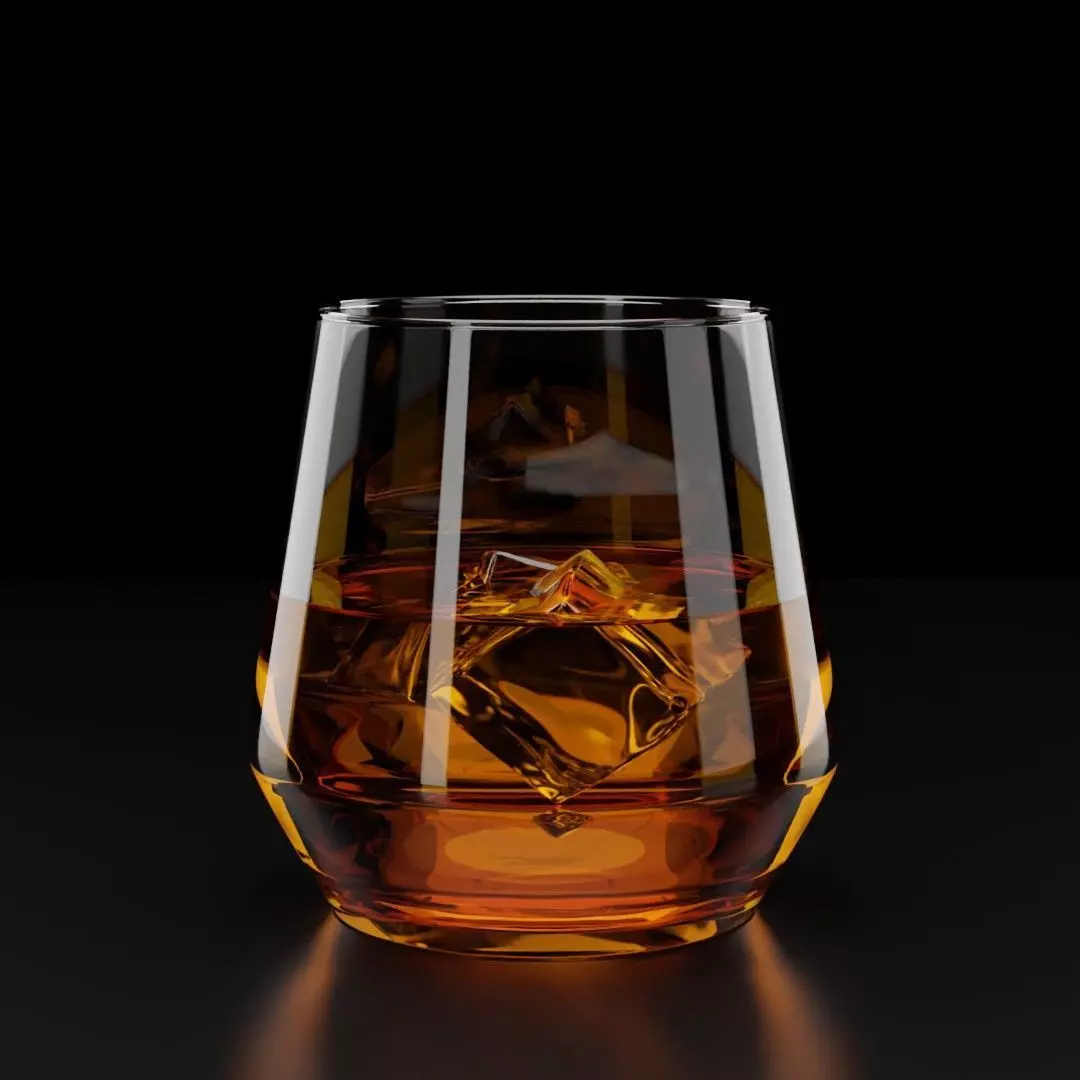 Water Liquor Glass 006 - 25cl Low-poly 3D model_0