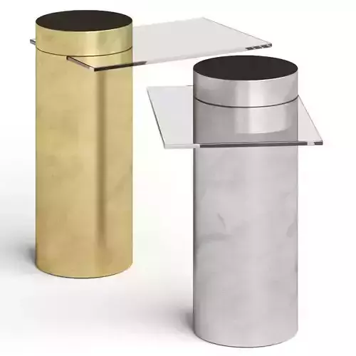 Crate and Barrel Grafic Glass Cantilever Side Table