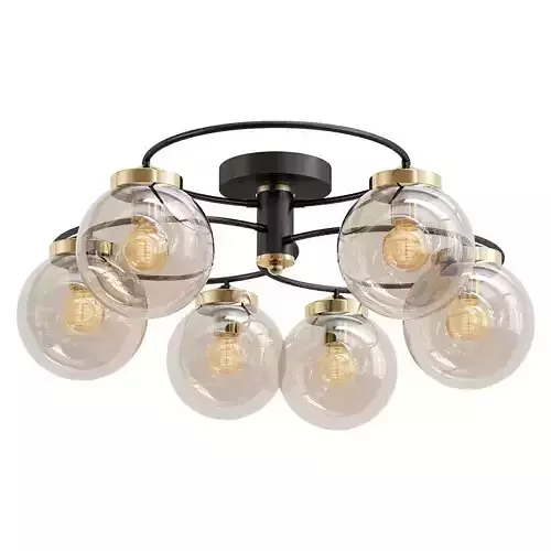 eurosvet-link-70104-6 six light ceiling fixture with glass globes