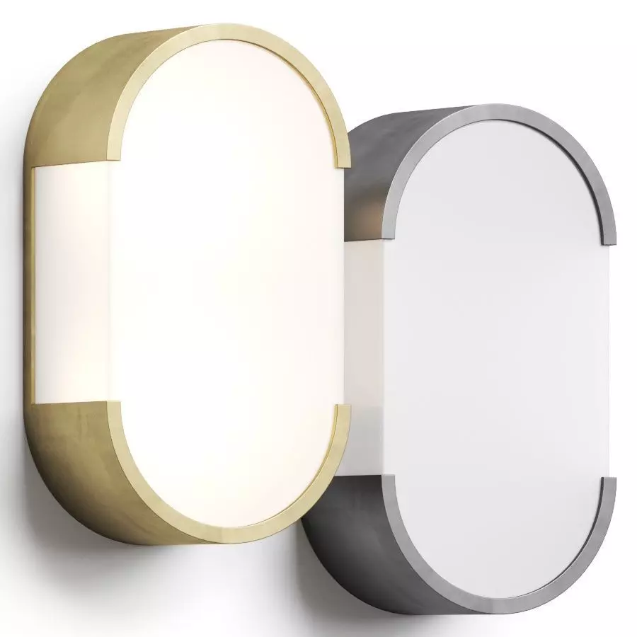 Crate and Barrel Louis Bronze Oval Wall Sconce Lamp 3D model_0