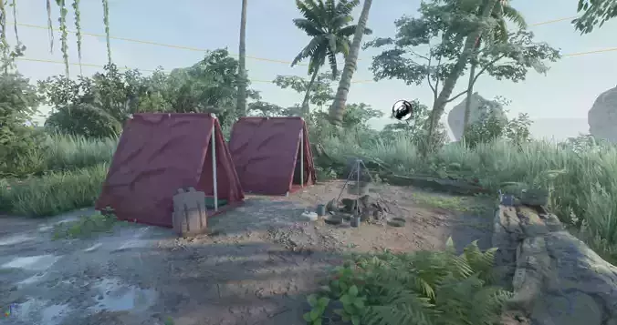 Camping and Survival pack Props UE4 or UE5 Low-poly 3D model