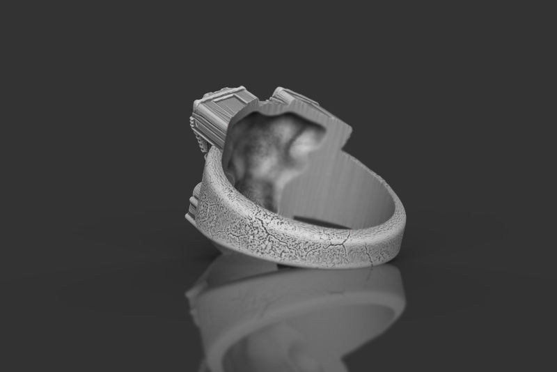 Skull engine ring 3d model for 3d printing 3D print model 3D print model_9