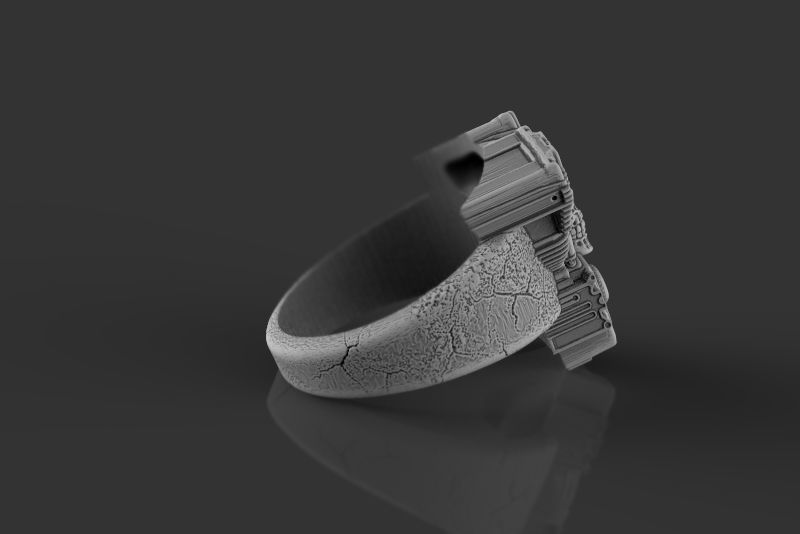 Skull engine ring 3d model for 3d printing 3D print model 3D print model_10